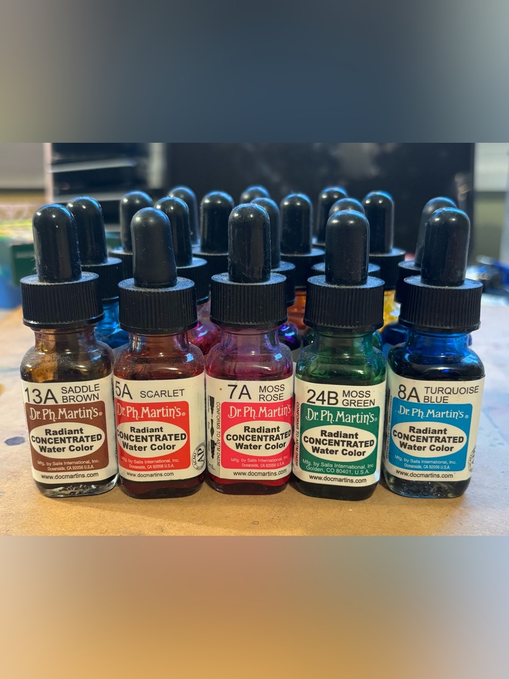 Dr Ph Martins Radiant Concentrated Liquid Watercolors Bundle of 17 Bottles